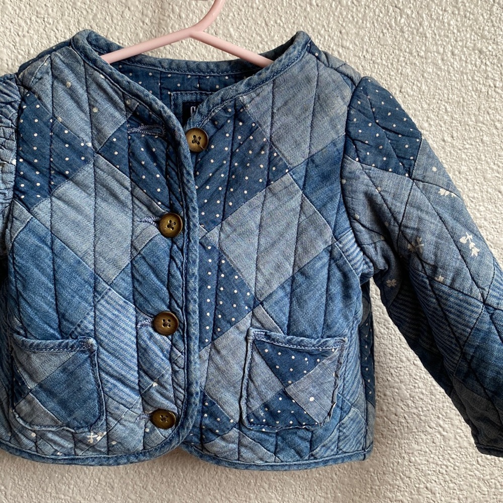 Gap patchwork denim coat 6-12 months